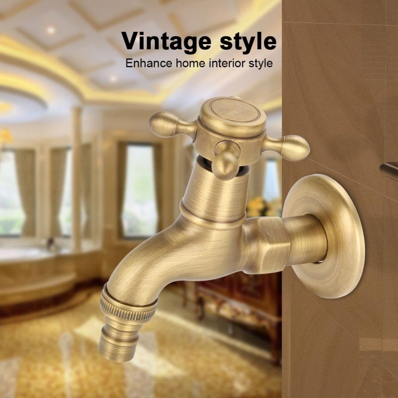 Bathroom Tap, Traditional Vintage Solid Brass Single Lever Tap for