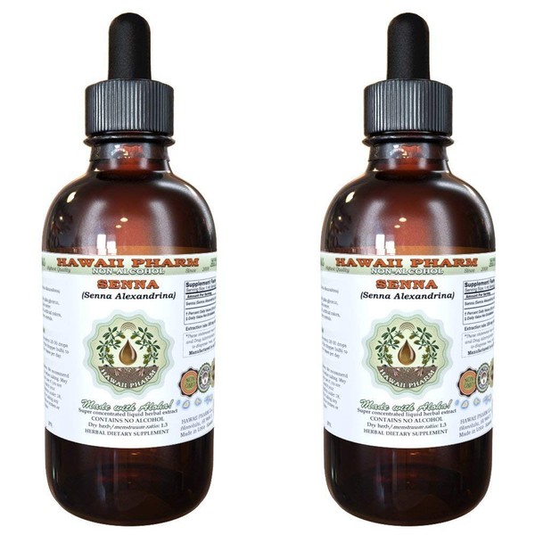 Senna Alcohol-Free Liquid Extract, Senna (Senna Alexandrina) Dried Leaf Glycerite Herbal Supplement 2x4 oz