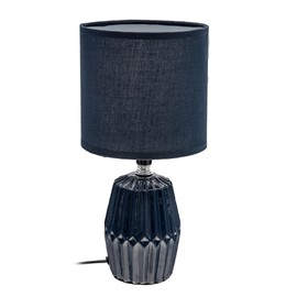 Ceramic Table Lamp with Shade Meridian Navy Blue