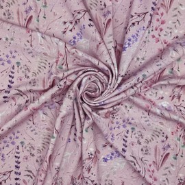 Premium Printed Viscose Jersey Fabric by The Metre, 152cm/60 inch Wide, 4 Way Stretch - Ideal for Dressmaking, T-Shirts, Skirts, Bedsheets, and More - by Discount Fabric LTD (Ravenna1 Metre)