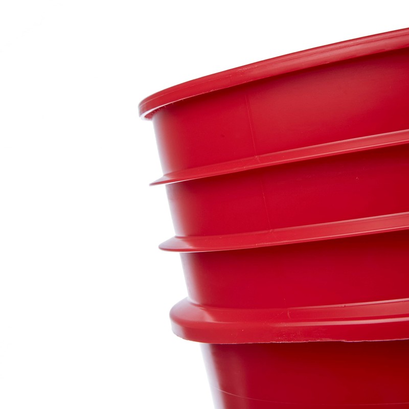 Hudson Exchange Premium 5 Gallon Bucket, HDPE (Red, 12 Pack)