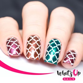 Whats Up Nails - Moroccan Vinyl Stencils for Nail Art Design (2 Sheets, 24 Stencils Total)