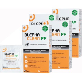 80 Blephaclean PF Daily Eyelid Wipes, 4 Packs of 20 – Gentle Cleansing for Eyelids & Sensitive Skin, Suitable for Babies (3+ months), Children & Adults, Plastic-Free & Sterile