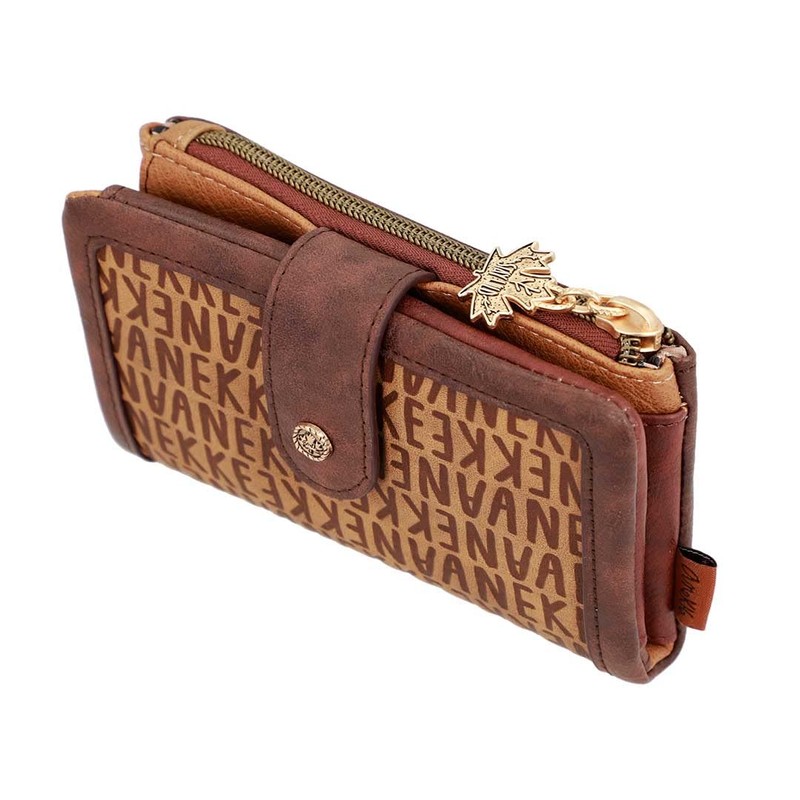 Anekke Ladies Purse 14 cm Brown Suede Pouch, brown