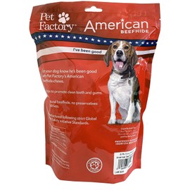 Pet Factory American Beefhide 3-4" Donuts Dog Chew Treats - Natural Flavor, 8 Count/1 Pack
