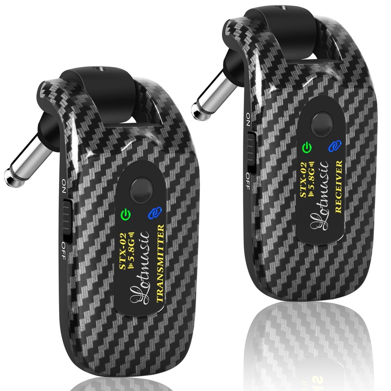 5.8GHZ Wireless Guitar System, Rechargeable Digital Wireless Guitar Transmitter Receiver