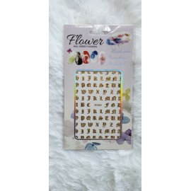 Unbranded Holographic Gold Old English Nail Stickers