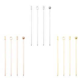 Tabanzhe Cocktail Picks-12PCS Stainless Steel Cocktail Sticks Reusable Fruit Drinks Skewers Metal Olive Drink Picks Toothpicks for Sandwiches Barbeque Appetizers Party Events