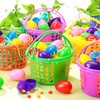 48 Pieces Easter Egg Baskets Set Include 6 Plastic Easter