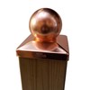 5.5" x 5.5" Solid Copper Ball Post Cap for True/Actual