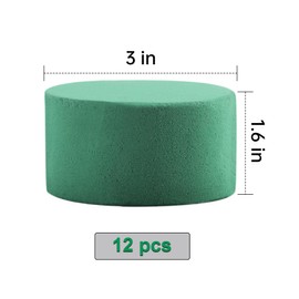 12Pcs Round Floral Foam Blocks, Wet and Dry Foam Bricks for Fresh and Artificial Flowers, Perfect for Wedding Decor, DIY Crafts, and Party Decorations