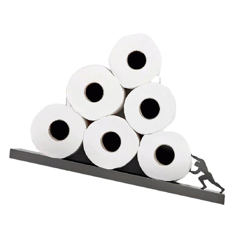 Floating Shelf Toilet Paper Holder Modern Wall Mount Organizer for