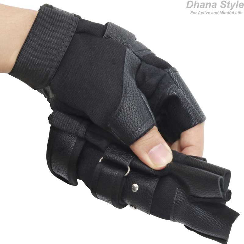 Dhana Style HF-WA Half Finger Tactical Gloves, Soft Leather, Fingerless,