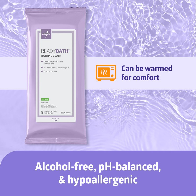 Medline ReadyBath Adult Bath Wipes, 240 Wipes (8 Wipes, 30