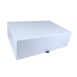 PACK2PACK Premium Foldable Gift Box with Pull-Up Ribbon | Collapsible Box with Magnetic Closure | Weddings, Bridal Showers, Corporate Gifts | 100% Recycled Paper (Extra-Large, White)