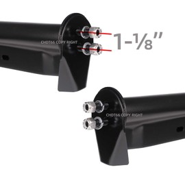 CHDT66 Black Angled Spring Loaded Mud Flap Hangers for Sem Trucks, w/ All Hardware1-1/8" Bolt Spacing, End Cap, 27.5" Length, Mud Flap Bracket Set fit for Semi Trucks, 2 PCS Package