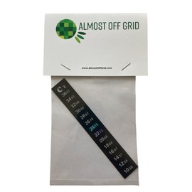 Almost Off Grid Stick on Thermometer Strip Dual Gauge LCD for temperature monitoring hombrewing, wine making, cider making, mead making, fish tanks, reptile tanks, terrariums and aquariums