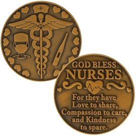 God Bless Nurses Pocket Coins Tokens - Thank You Gift - Love to Share (Pkg of 10)