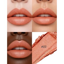 Erinde Lápiz Labial Mate con Purpurina Metálica, Tinte Labial Duradero,A03#