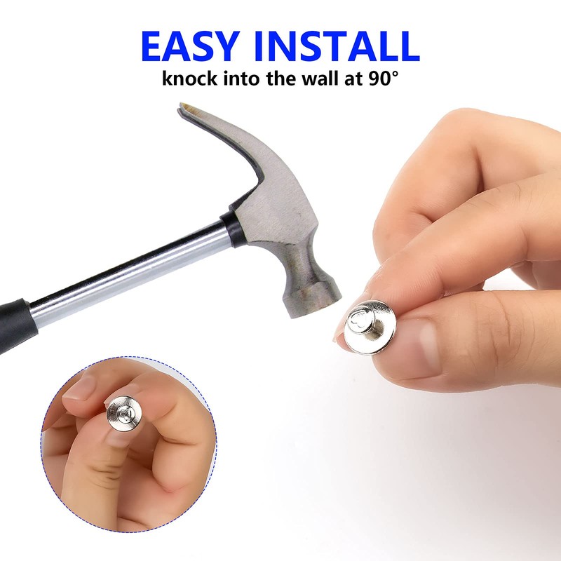 KINBOM 20 pcs Picture Hangers Nails, Double-Headed Wall Nails Pushpin