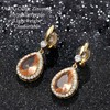 THUNARAZ Elegant Clip on Earrings for Women,Sparkling Teardrop Dangle Clip