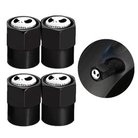 Selxran 4 PCS Tire Valve Stem Caps Universal Tire Valve Caps Tire Caps Stem Cover for Cars, SUVs, Bike, Trucks-Black