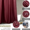 Burgundy Red Extra Long Shower Curtain: 84 Inch Linen Textured