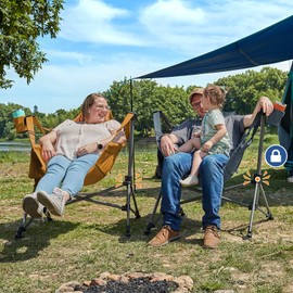 TIMBER RIDGE Hammock Camping Chair, Oversized Swinging Hammock Chair with Adjustable Back and Seat, Rocking Camping Chair for Outdoor Lawn, Sports, Supports 400lbs, Blue