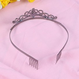 ROSENICE Bridal Tiara, Wedding Crown with Hair Comb Clips, Heart Headband in Black
