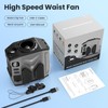Portable Personal Waist Fan Rechargeable, 10000mAh 5 Speeds 13500RPM Strong