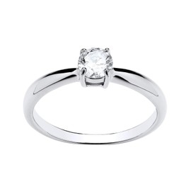 925 Sterling Silver 0.50ct CZ Solitaire Engagement Ring size J - U (J)