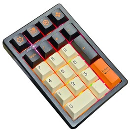 BOYI TD21 Hot Swap Numpad,21 Keys Mini Numpad Portable Keypad Bluetooth5.0/2.4G/Wired Number Pad Keyboard PBT Keycaps RGB Backlit Type-C Mini Keyboard (Single Yellow Cherry Keycaps)