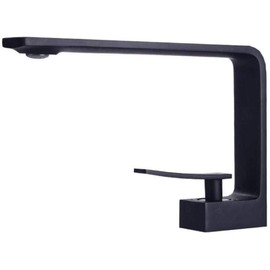 DUSJYOHRD Faucets,Deck Mounted Brass Matt Black Bathroom Sink Faucet Mixers Single Hole Basin Water Tap