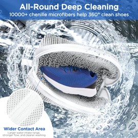 ecooe Pack of 2 Shoe Wash Bags, Washing Machine Laundry Net for Shoes, Laundry Bag with 360° Chenille Cleaning Fluff, Laundry Bag Suitable for Trainers, Trainers, Canvas Shoes etc., Green