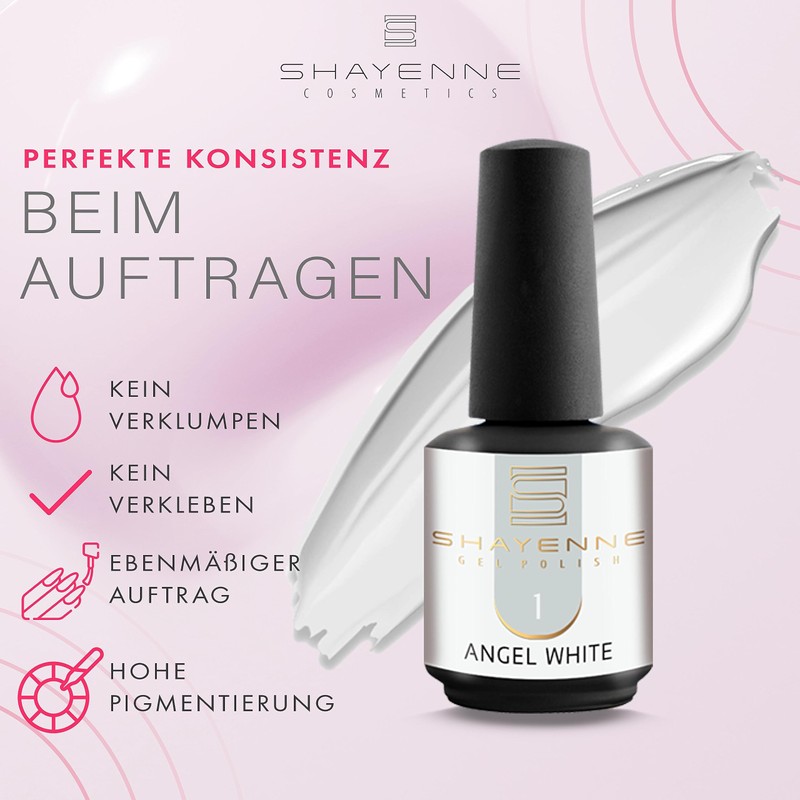 1 Angel White Weiß Weiss - Shayenne UV Gel Nagellack