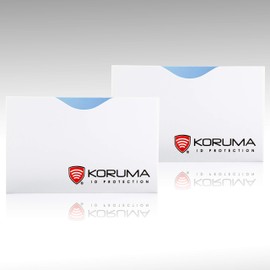 RFID Blocking Credit Debit Card Sleeve - Tested RFID Protection - Fits Regular Wallet or Purse - Koruma (2 x Horizontal White/Black)