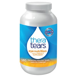 TheraTears Omega 3 Supplement for Eye Care, 1200mg Fish Oil and Organic Flaxseed Oil with Vitamin E, 180 Count