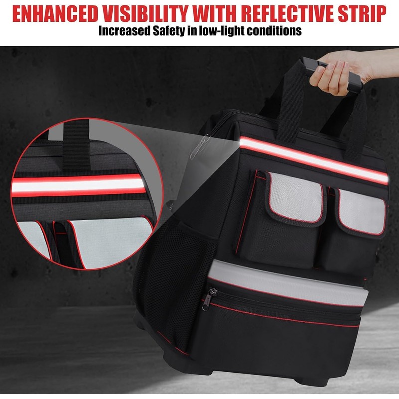 TooCust Construction Backpack Heavy Duty with Hard Bottom, Tool Backpack
