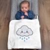 Azeeda 'Happy Rain Cloud' Cotton Baby Blanket/Shawl (BY00044919)
