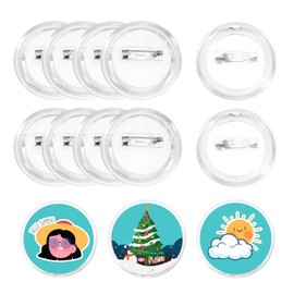 MECCANIXITY 12Pcs Blank Buttons Pin Button Maker Badges Sewing Acrylic Clear 1.46 inch for DIY Crafts Photo, Pin on Clothes, Hats, Bags, Circle Buttons