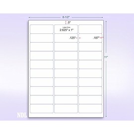 Laser/Ink Jet White Labels (2-5/8" x 1" - 30 Per Page | 7,500 Labels)