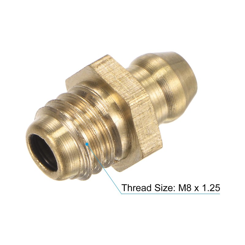 uxcell Brass Straight Grease Fitting M8 x 1.25mm Thread Hydraulic