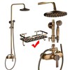 Antique Brass 8-Inch Rainfall Shower System with Hand Shower &