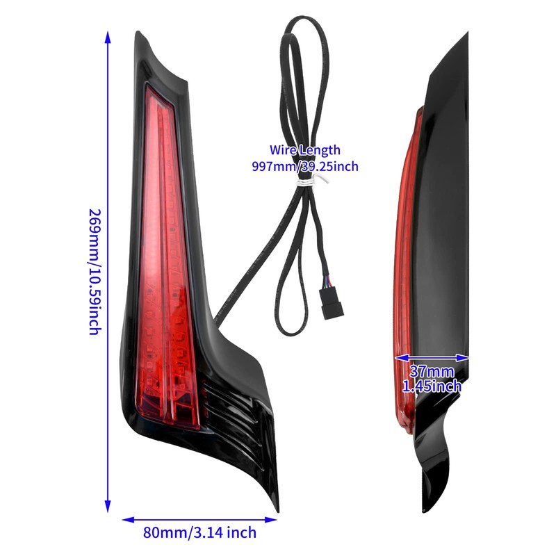 motosikleta Motorcycle Rear Fender LED Filler Panel Lights with Turn