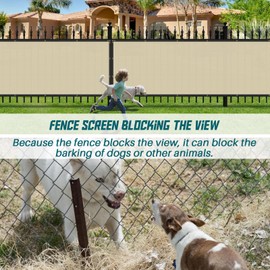 TANG 6' x 60' Beige Tan Fence Privacy Screen Fence Privacy Screen Windscreen Fence Netting Cover Privacy Blockage Excellent Airflow for Backyard Garden School with Zipties