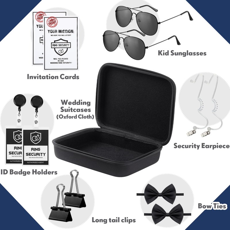 Mepase 14 Pcs Ring Wedding Security Set Include Ring Bearer