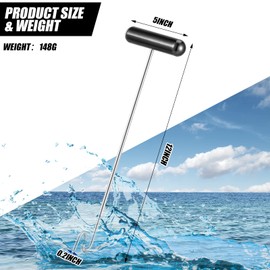 Fish Hook Remover Tools Summer Fishing Hook Saltwater Dehooker Aluminum and Stainless Steel Fish Dehooker for Fisherman, 12 Inches (Black, 2 Pcs)