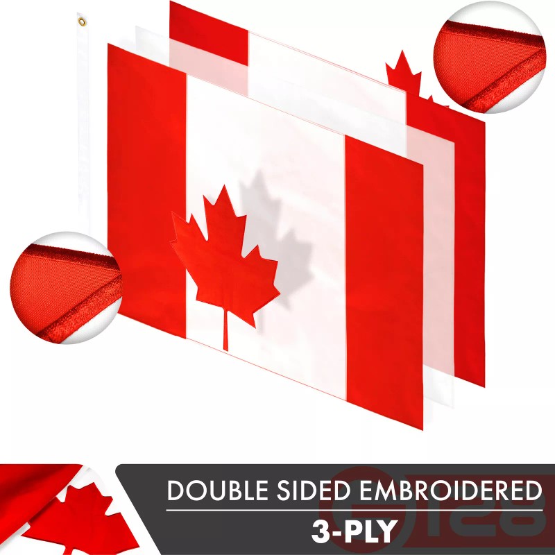 G128 Canada Canadian Flag 4x6 FT Double Sided Embroidered 210D