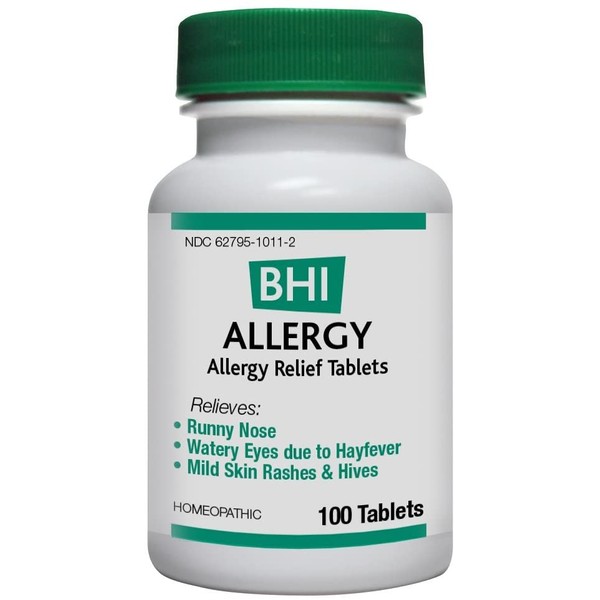 BHI Allergy Relief Natural, Safe Homeopathic Relief - 100 Tablets