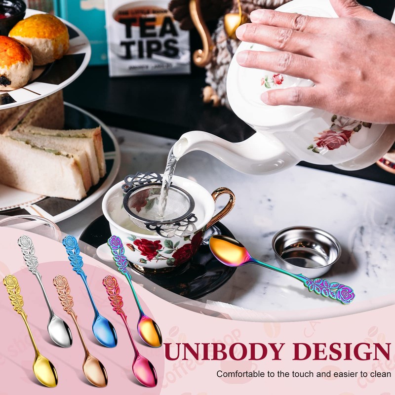 Perthlin 6 Pcs 5.3 Inch Small Tea Spoons Coffee Spoons